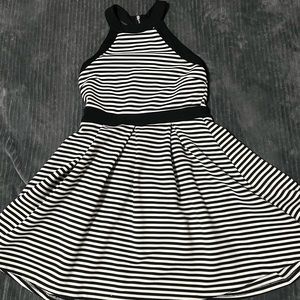 Stripped black and white dress